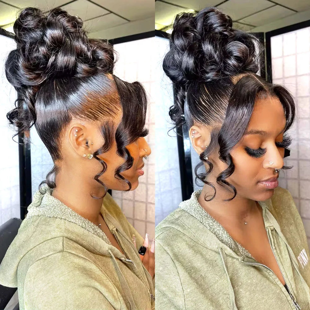 250 Density Invisi Drawstring Snug Fit 360 HD Full Lace Frontal Wigs 30 Inch Body Wave Lace Front Human Hair Wig Glueless Wig