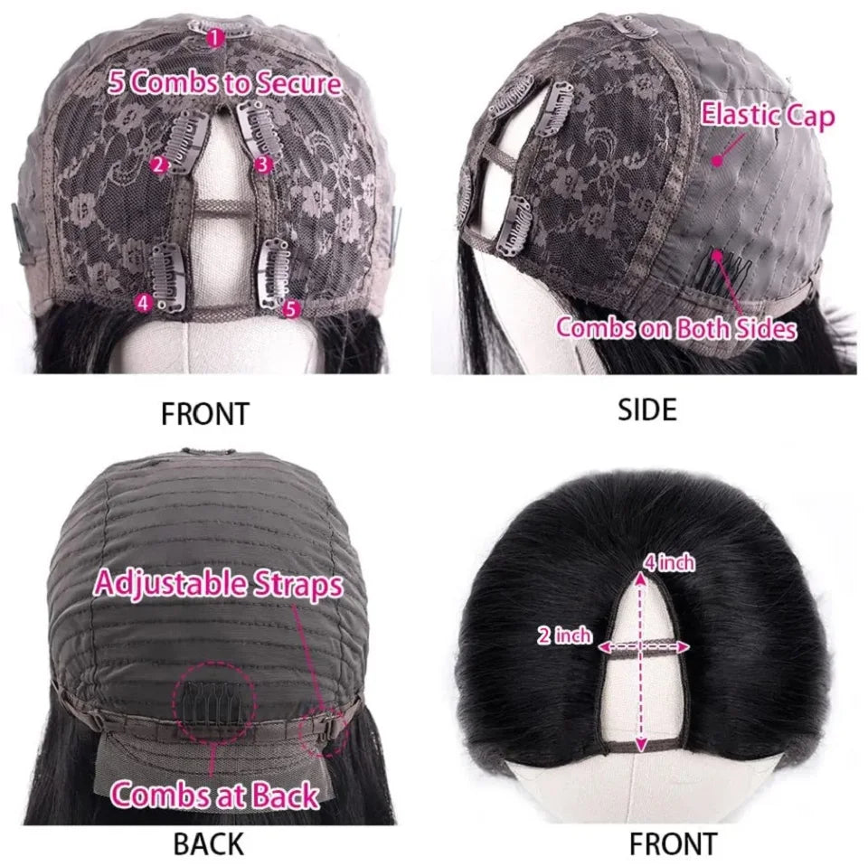 250% Body Wave V Part Wig No Leave Out No Glue Brazilian Remy U Part Human Hair Wave Wigs for Women 16-34 Inch on Clearance Sale