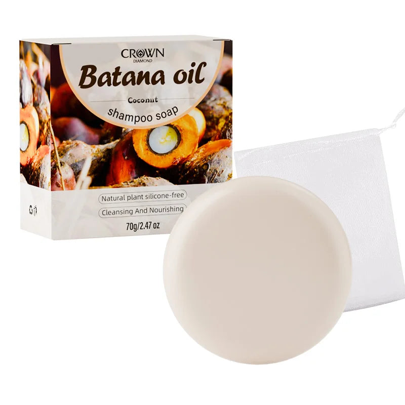 2-in-1 Natural Anti-Hair Loss Shampoo Bar with Batana and Rosemary – Controls Oil, Strengthens Roots, Vegan & Long-Lasting