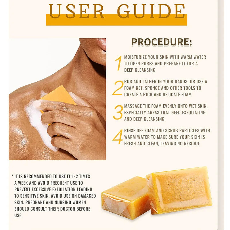 100g Turmeric & Kojic Acid Soap, Whitening, Anti-aging, Moisturizing Handmade Soap for Face & Body, Dark Spot & Acne Treatment