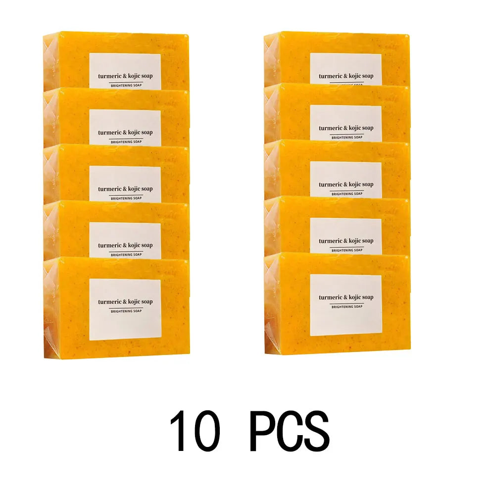 100g Turmeric & Kojic Acid Soap, Whitening, Anti-aging, Moisturizing Handmade Soap for Face & Body, Dark Spot & Acne Treatment
