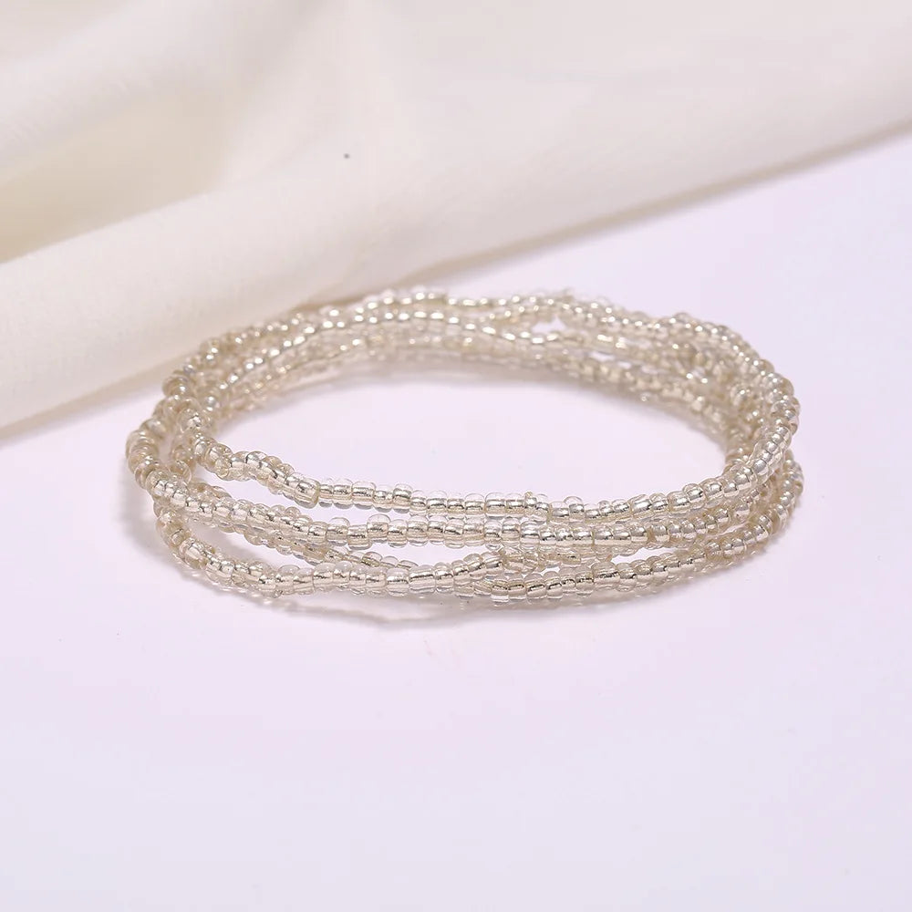 New Fashion Multi-layer Handmade Colored Rice Beads Beach Chain Summer Popular Waist Chain Women BD7051