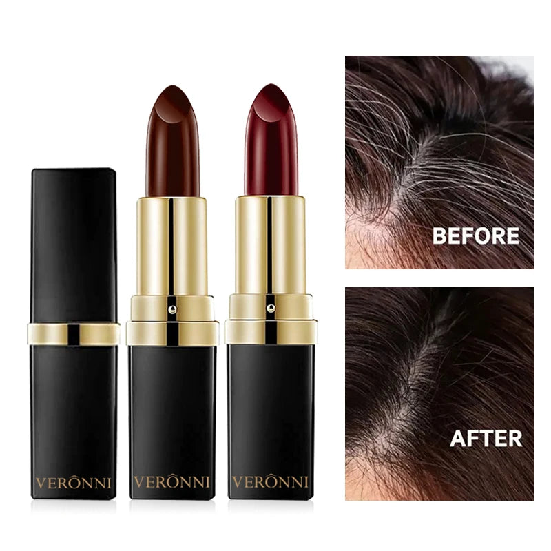 2pcs Quick Fix Hair Color Pencil Disposable Hair Dye Pen Portable Hair Color Pen Temporary Cover Up White Hair