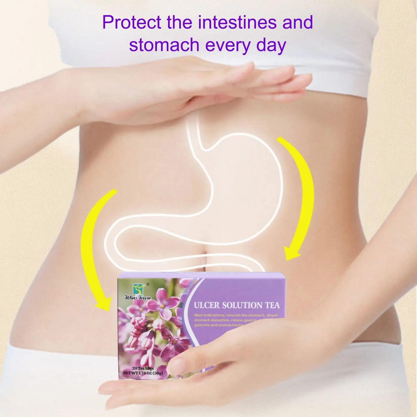 Wins Town Ulcer Solution Tea, Regulate Gastritis, Stomachache and Various Stomach Discomfort, 20 Teabags