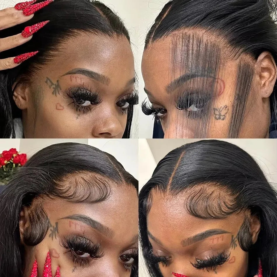 Mossily 300 Density Brazilian 30 40 Inch Bone Straight 13x4 13x6 HD Lace Front Human Hair Wigs Lace Frontal Wig 5x5 Glueless Wig