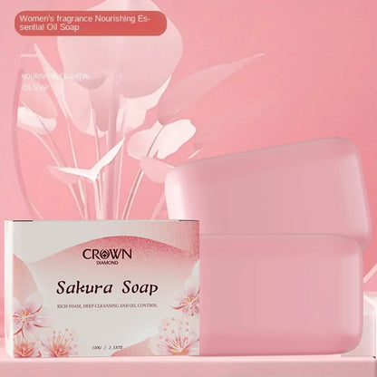 Japanese Facial Soap - Gentle Cleansing, Brightening & Moisturizing, Natural Ingredients for Soft Glowing Skin Sakura Soap
