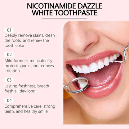Oralhoe Niacinamide Toothpaste Remove Plaque Gentle Soothing Gum Stains Brightening Teeth Oral Deodorant Mint Dental Cleaning