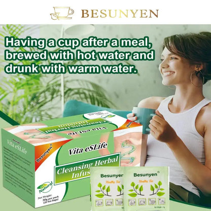 Besunyen Vita eSLife Two-Week Herbal Cleanse Tea – Digestive Support, Caffeine-Free, Herbal Ingredients, Non-GMO, 20 Tea Bags