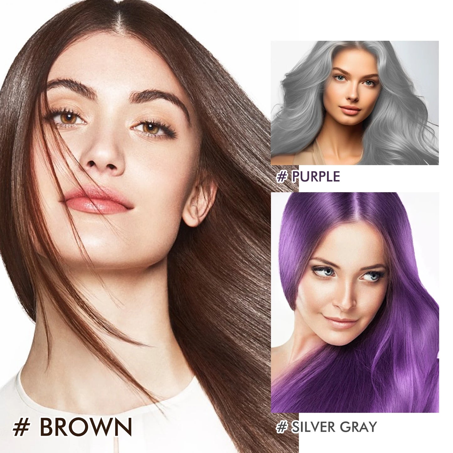 Hoegoa Multi Color Hair Dye Shampoo Moisturizing Non-damaged Fast Coloring Sliver Gray Purple Fashion Hair Styling Cream