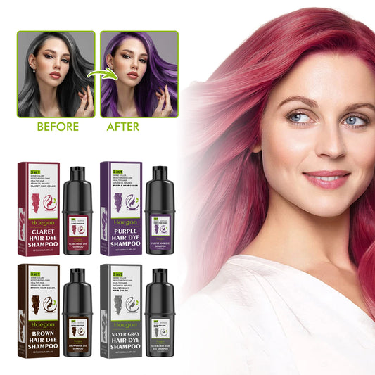 Hoegoa Multi Color Hair Dye Shampoo Moisturizing Non-damaged Fast Coloring Sliver Gray Purple Fashion Hair Styling Cream