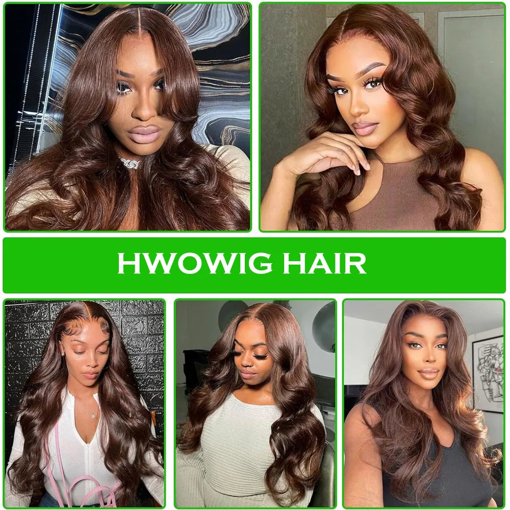 Chocolate Brown Body Wave 3 4 Bundles Brown Colored Bundles Sew In Bundles Brazilian Virgin Remy 100% Raw Human Hair Bundles