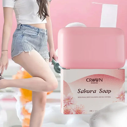 Japanese Facial Soap - Gentle Cleansing, Brightening & Moisturizing, Natural Ingredients for Soft Glowing Skin Sakura Soap