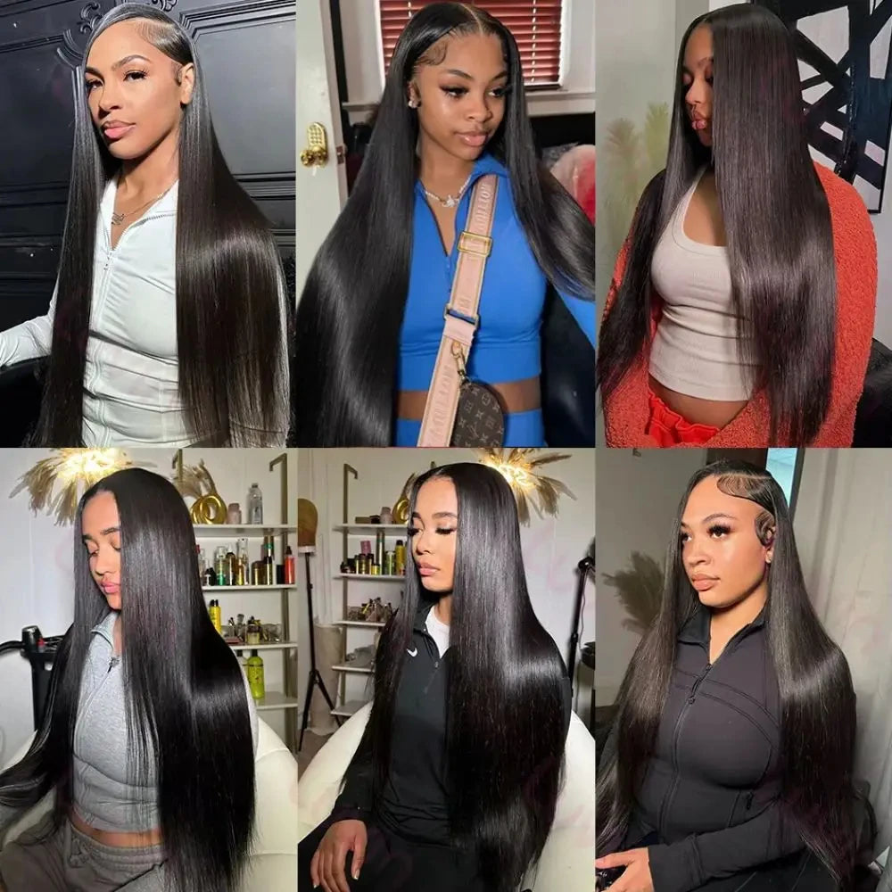 Mossily 300 Density Brazilian 30 40 Inch Bone Straight 13x4 13x6 HD Lace Front Human Hair Wigs Lace Frontal Wig 5x5 Glueless Wig