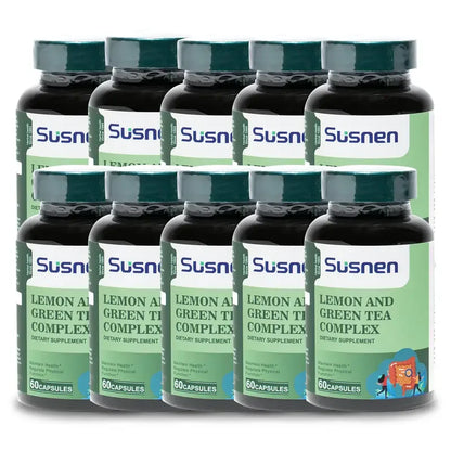 Susnen Lemon Green Tea Complex Capsule Dietary supplement contains flaxseed essence, which helps regulate body functions and hel