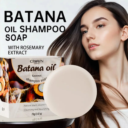 2-in-1 Natural Anti-Hair Loss Shampoo Bar with Batana and Rosemary – Controls Oil, Strengthens Roots, Vegan & Long-Lasting