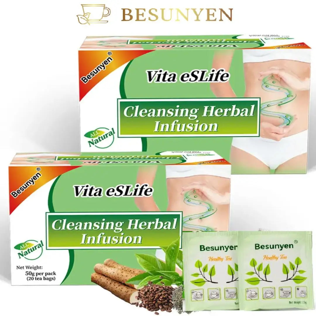 Besunyen Vita eSLife Two-Week Herbal Cleanse Tea – Digestive Support, Caffeine-Free, Herbal Ingredients, Non-GMO, 20 Tea Bags