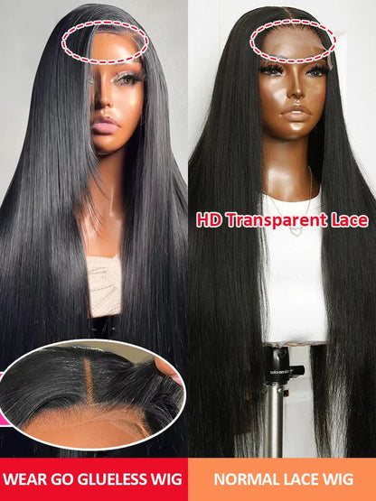 Mossily 300 Density Brazilian 30 40 Inch Bone Straight 13x4 13x6 HD Lace Front Human Hair Wigs Lace Frontal Wig 5x5 Glueless Wig