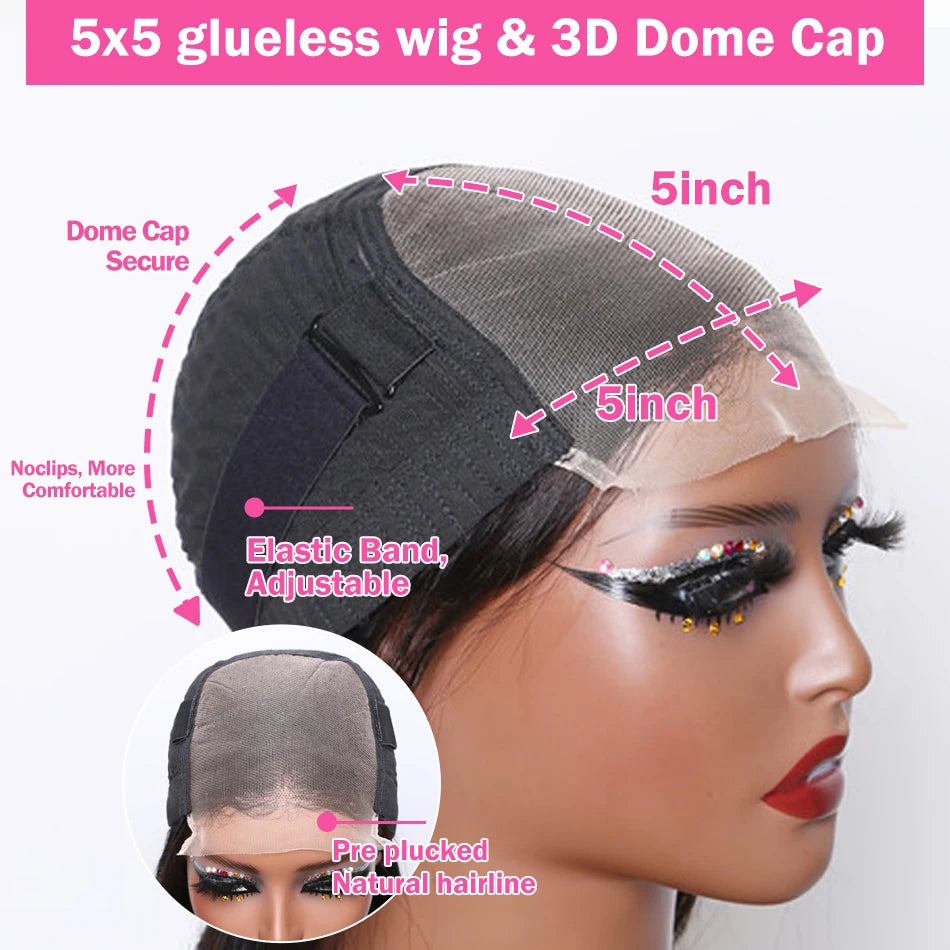 Mossily 300 Density Brazilian 30 40 Inch Bone Straight 13x4 13x6 HD Lace Front Human Hair Wigs Lace Frontal Wig 5x5 Glueless Wig