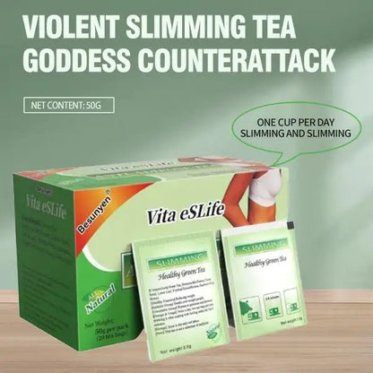 Besunyen Vita eSLife Green Tea – Natural Herbal Cleansing Tea for Digestive Health, 50g (20 Tea Bags)