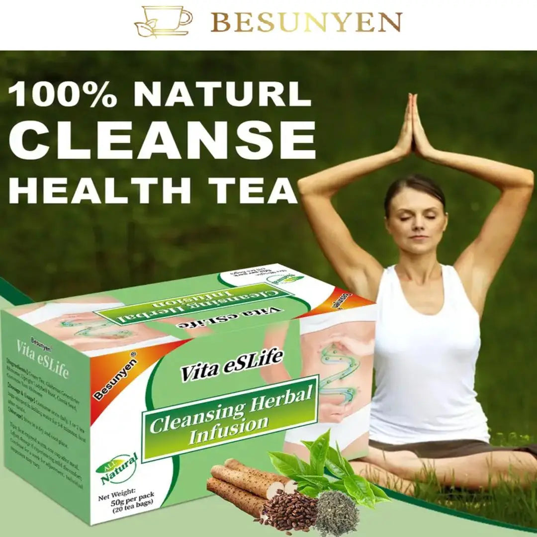 Besunyen Vita eSLife Two-Week Herbal Cleanse Tea – Digestive Support, Caffeine-Free, Herbal Ingredients, Non-GMO, 20 Tea Bags