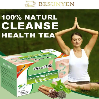 Besunyen Vita eSLife Two-Week Herbal Cleanse Tea – Digestive Support, Caffeine-Free, Herbal Ingredients, Non-GMO, 20 Tea Bags