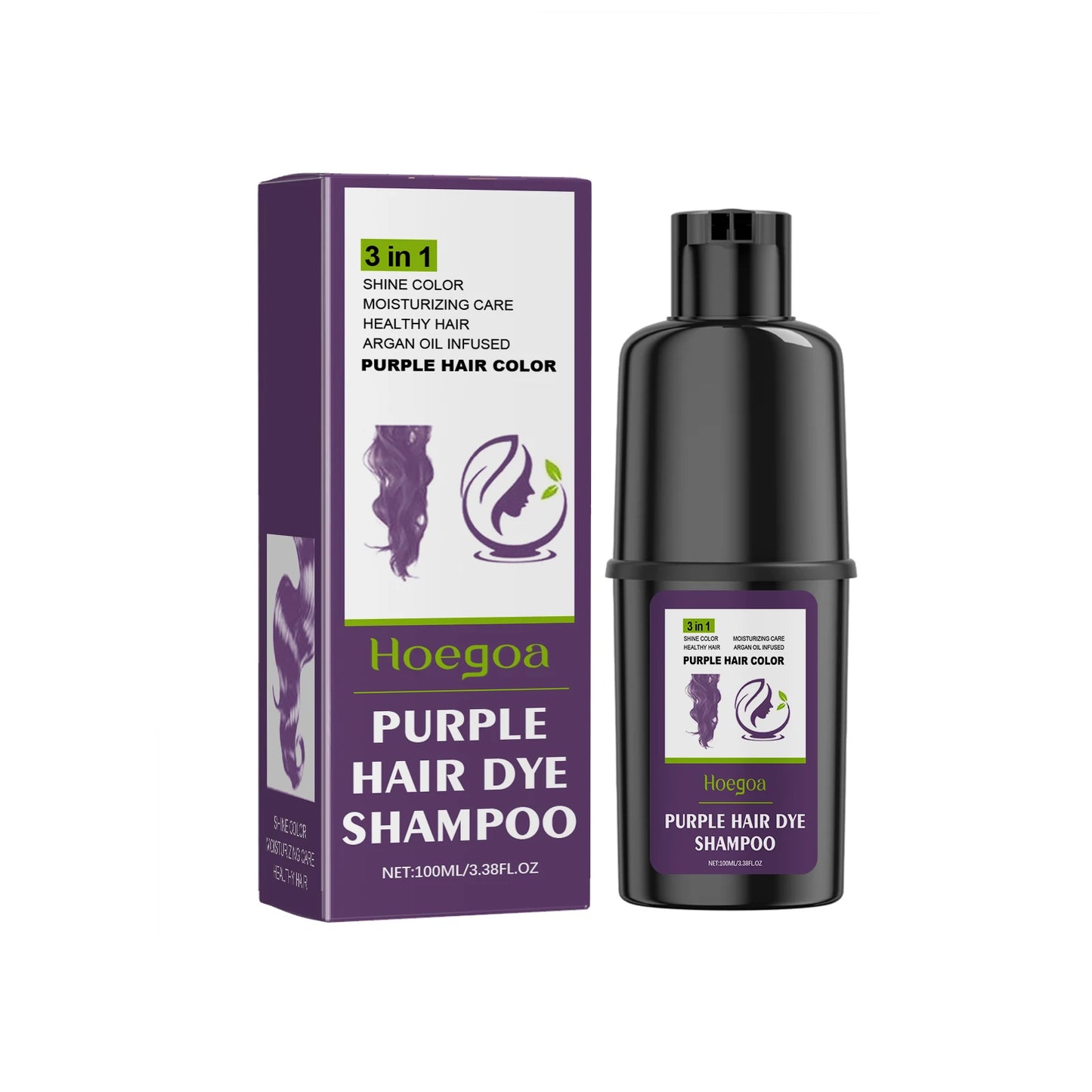 Hoegoa Multi Color Hair Dye Shampoo Moisturizing Non-damaged Fast Coloring Sliver Gray Purple Fashion Hair Styling Cream