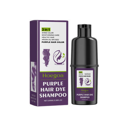 Hoegoa Multi Color Hair Dye Shampoo Moisturizing Non-damaged Fast Coloring Sliver Gray Purple Fashion Hair Styling Cream