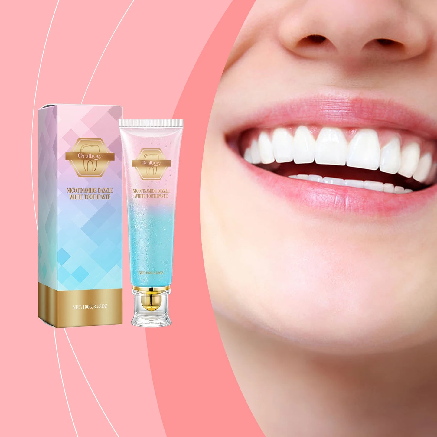 Oralhoe Niacinamide Toothpaste Remove Plaque Gentle Soothing Gum Stains Brightening Teeth Oral Deodorant Mint Dental Cleaning