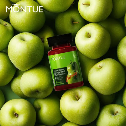 montue-Apple Cider Vinegar +Apple Cider Vinegar and Lactobacillus - Vitamin Complex - Dietary Supplement - 60 Gummies - Made in