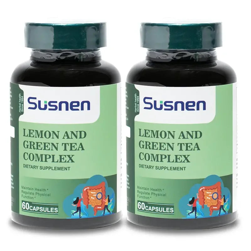 Susnen Lemon Green Tea Complex Capsule Dietary supplement contains flaxseed essence, which helps regulate body functions and hel