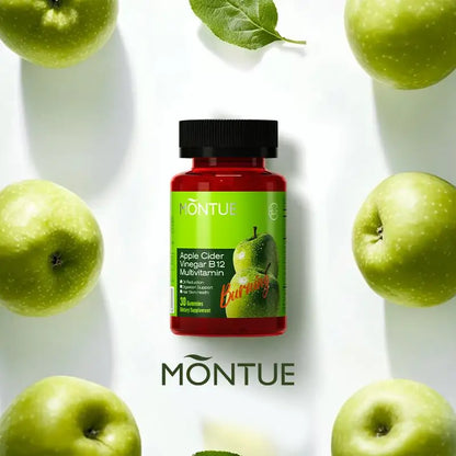 montue-Apple Cider Vinegar +Apple Cider Vinegar and Lactobacillus - Vitamin Complex - Dietary Supplement - 60 Gummies - Made in