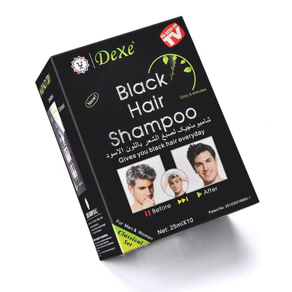 25ml 10Pcs Black Hair Shampoo 5 Mins Dye Hair Into Black Herb Natural Faster Black Hair Restore Colorant Shampoo Treatment