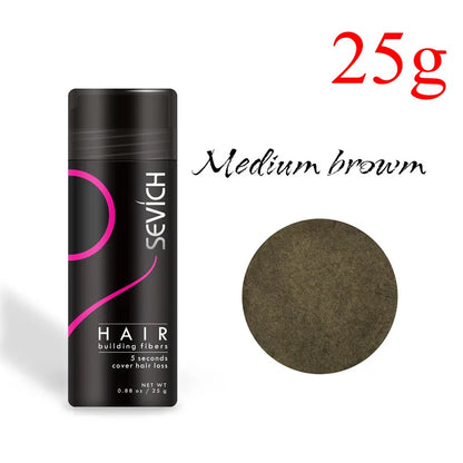 Sevich 10 Colors Hair Fibers Keratin 25g Hair Building Fibers Thickening Spray Hair Loss Products Instant Regrowth Powders