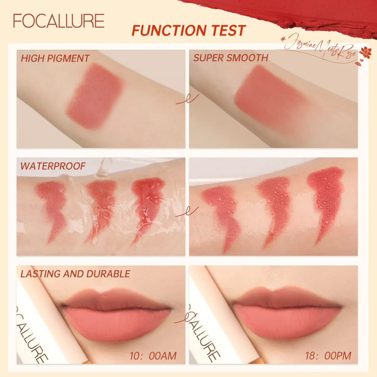 FOCALLURE Natural Matte Lipstick Waterproof Long-lasting Smooth Moisturizing Lip Balms Lightweight Lips Glaze Makeup Cosmetics