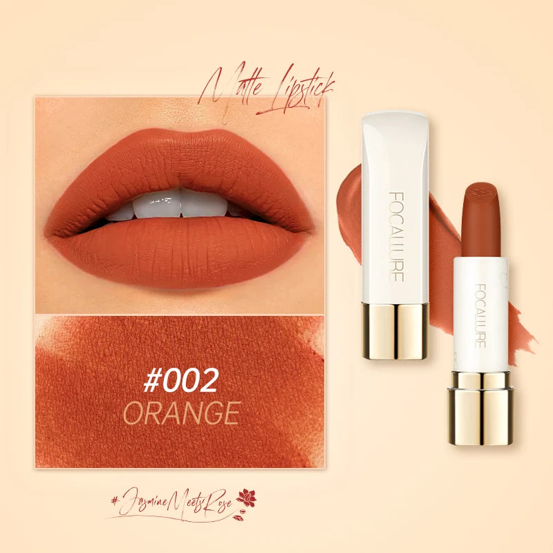 FOCALLURE Natural Matte Lipstick Waterproof Long-lasting Smooth Moisturizing Lip Balms Lightweight Lips Glaze Makeup Cosmetics