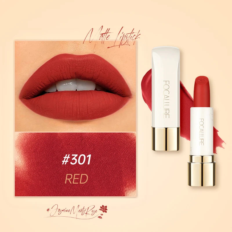 FOCALLURE Natural Matte Lipstick Waterproof Long-lasting Smooth Moisturizing Lip Balms Lightweight Lips Glaze Makeup Cosmetics
