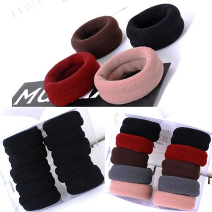 2/5/10 Pcs/Set Women Girl Simple Solid Width Scrunchies Rubber Bands Lady Soft Elastic Hair Band Female Fahsion Hair Accessories