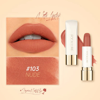 FOCALLURE Natural Matte Lipstick Waterproof Long-lasting Smooth Moisturizing Lip Balms Lightweight Lips Glaze Makeup Cosmetics