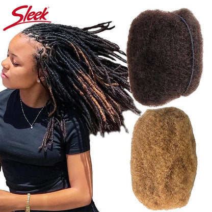 QVR Afro Kinky Bulk Human Hair Extensions Natural Black/Brown/Grey - Lightweight for Braiding, Styling & Everyday Wear