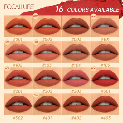FOCALLURE Natural Matte Lipstick Waterproof Long-lasting Smooth Moisturizing Lip Balms Lightweight Lips Glaze Makeup Cosmetics