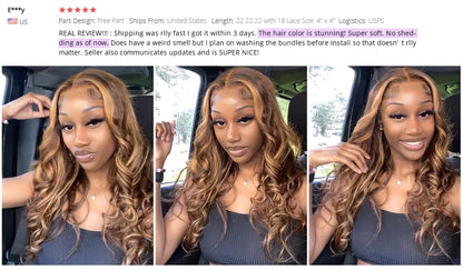 FB 30 Brown Highlight Bundles With Closure Ombred Body Wave Bundles With Closure 1b 4/30 Colored Human Hair Bundles With Closure