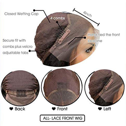 8A Kinky Curly T Part Human Hair Lace Wigs Bob Real Human Hair Curly Hair Wig