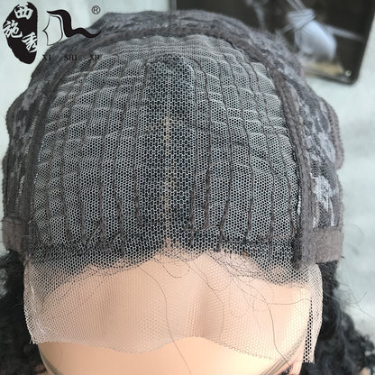 8A Kinky Curly T Part Human Hair Lace Wigs Bob Real Human Hair Curly Hair Wig