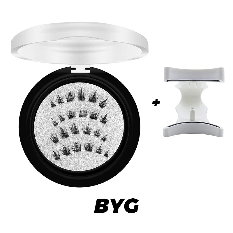 DINGSEN Magnetic Eyelashes 3D Natural False Eyelashes Reusable 4pcs Magnet Clip Set Lashes Extension makeup Tweezers Lash Set