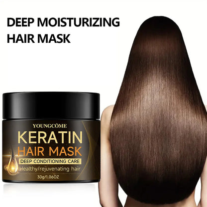 Keratin Hair Mask Professional  Repair Damaged Hair Restore Shine Hair Mask Promotes Hair Growth Fights Dandruff & Dry Scalp