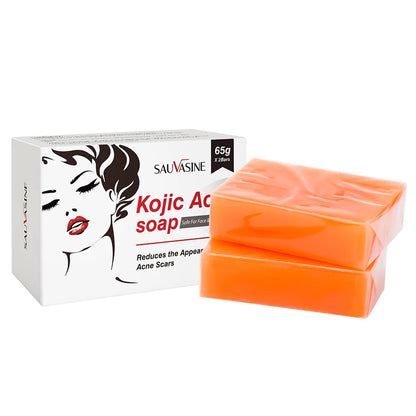 2Pcs Handmade Kojic Acid Soap Natural Mild Non-irritating Brightening Skin Exfoliator Body Face Cleansing Whitening Soap