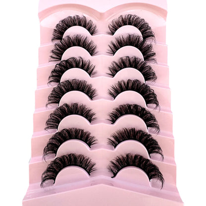 7 Pairs Russian Strip Lashes DD Curl Lashes Pack Fluffy False Lashes russian Lashes Pack Fluffy False Lashes russian extensions