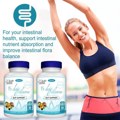 15-day Intestinal Cleansing and Detoxifying Capsules, Targeting The Overall Colon, Digestive Regulation, and Intestinal Health
