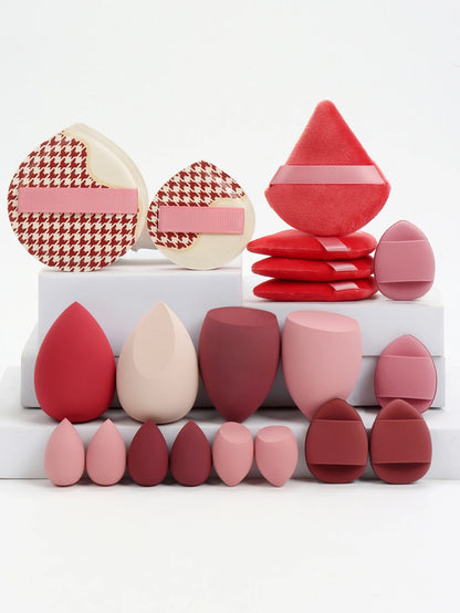 20 Pcs Pink Makeup Sponge and Makeup Puff Set Suitable for Face Cream and Powder Concealer Powder Makeup Machine