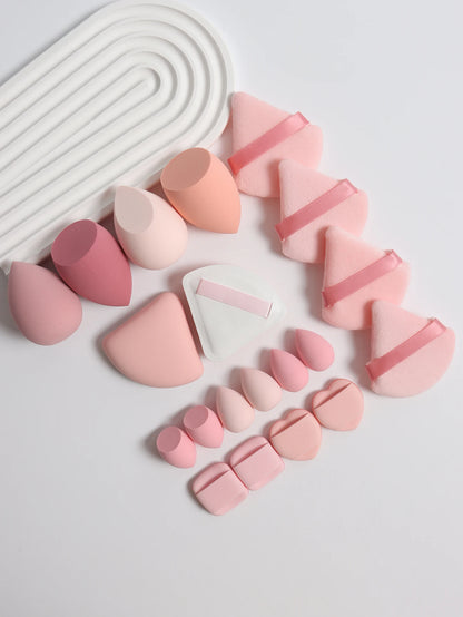20 Pcs Pink Makeup Sponge and Makeup Puff Set Suitable for Face Cream and Powder Concealer Powder Makeup Machine